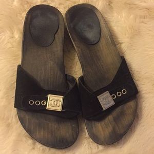 Chanel Wooden Slides sz36